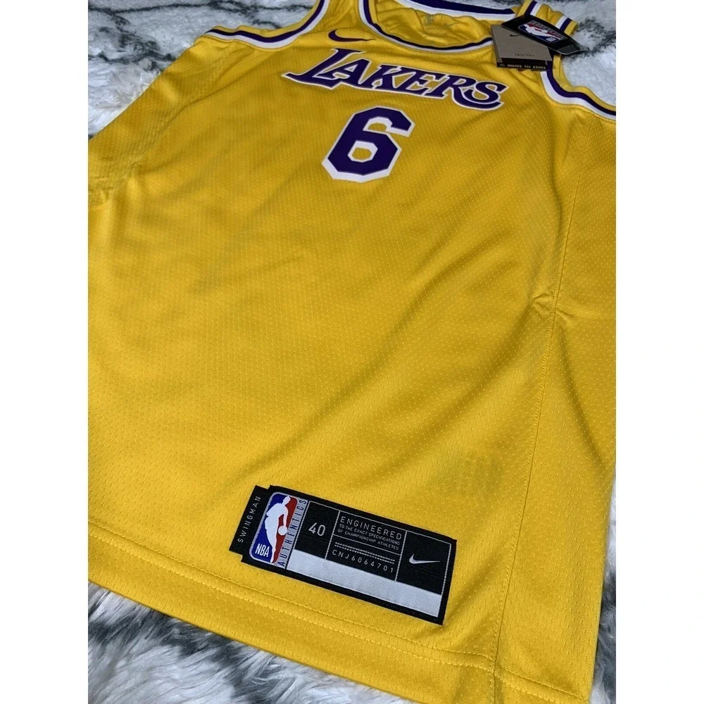 NIKE LeBron James Lakers Icon Swingman Jersey Yellow Sz‎ S *NEW* CW3669-738 $110